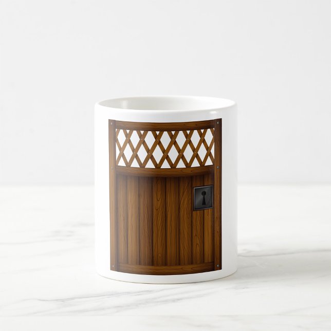 Caneca De Café Tumba de madeira marrom da porta de madeira (Criador carregado)