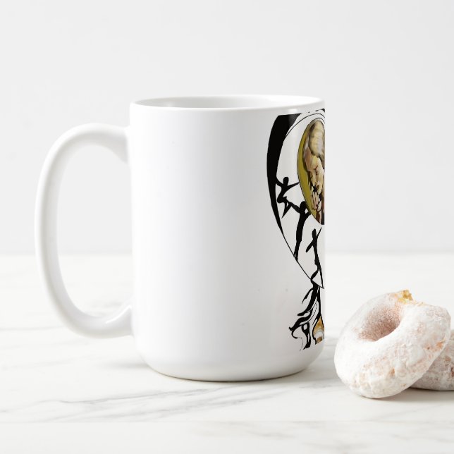 Caneca De Café Tumbler de Arte Digital Inspirado no Surrealismo:  (Com Donut)