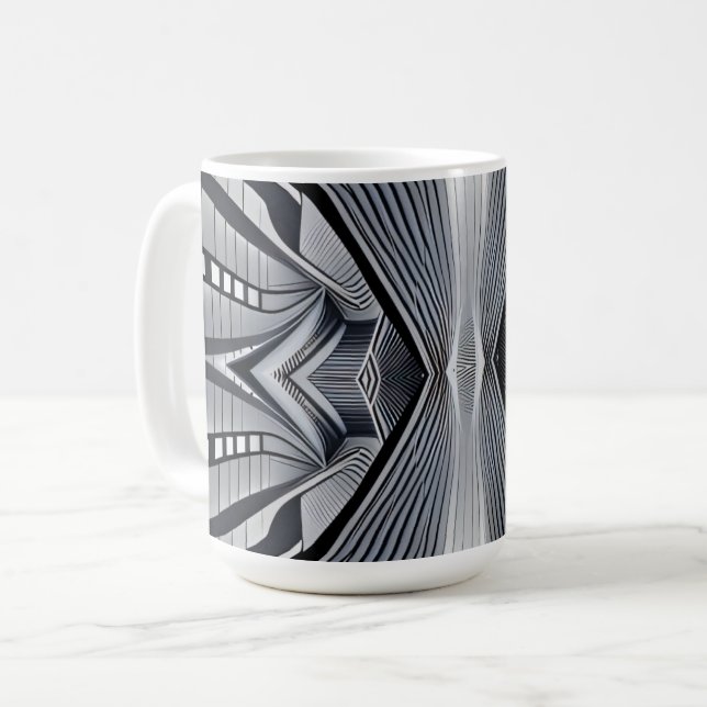 Caneca De Café Túnel de Costelas Futurista   (Frente Esquerda)