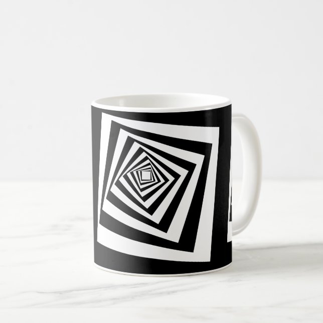Caneca De Café Túnel em movimento de ilusão óptica hipnótica (Frente Esquerda)