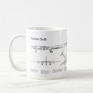 Caneca De Café Tupolev Tu-95 - Planos Blueprint do avião BD