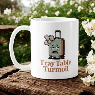 Caneca De Café Turbulência na Bandeja   Caos de Viagem Atendente 