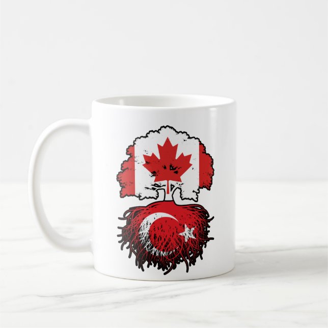 Caneca De Café Turca Turca Canadense Canadá Árvore Bandeira (Esquerda)