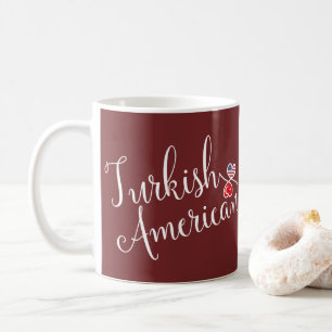Caneca De Café Turco-Americano Entwined Hearts Mug