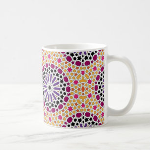 Caneca De Café Turco Geométrico, Rosa, Púrpura, Amarelo