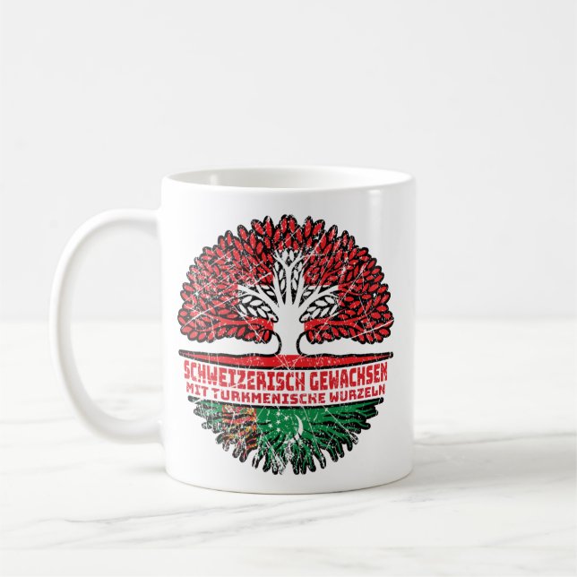 Caneca De Café Turkmenistan Turkmenisch Schweizer Schweiz Baum (Esquerda)