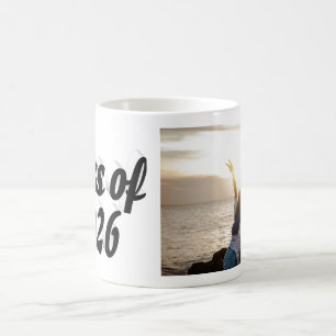 Caneca De Café Turma de 2026 foto de formatura em texto preto