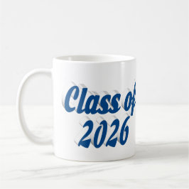 Caneca De Café Turma de 2026 texto de formatura em azul