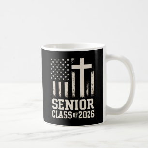Caneca De Café Turma de Formatura 2026 Bandeira Cruz EUA