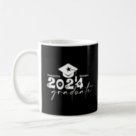 Caneca De Café Turma de Graduados Personalizada de 2024 Preto/Bra