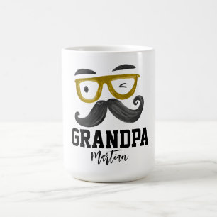 Caneca De Café Turmas amarelas engraçadas e bigode Vovô personali