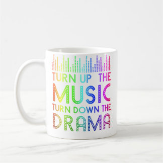 Caneca De Café Turn Up The Music Turn Down The Drama Headphone Sp
