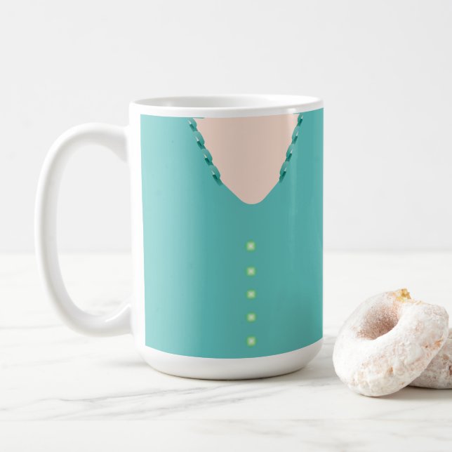 Caneca De Café Turquesa branca 🎀 Bola de Lugar (Com Donut)