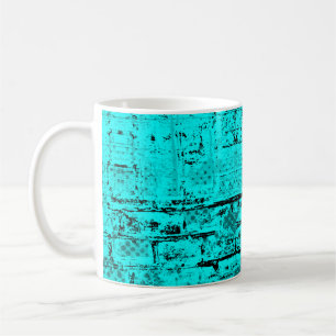 Caneca De Café Turquesa de cor perfeita. Elementos de meio tom