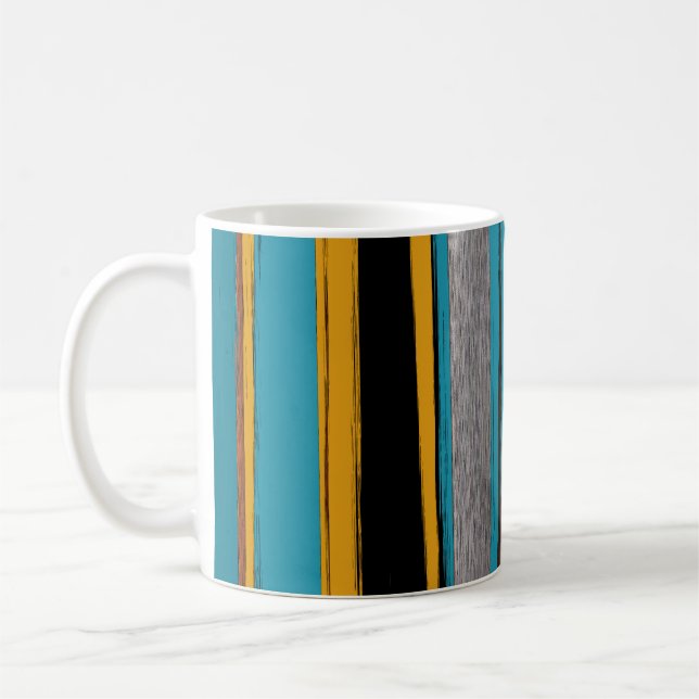 Caneca De Café Turquesa E Negra - Abstrato (Esquerda)