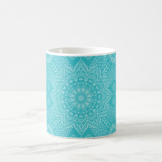 Caneca De Café Turquesa Mandala Mugs (Centro)
