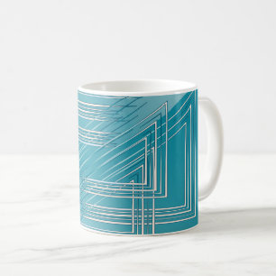 Caneca De Café Turquesa opaca branca