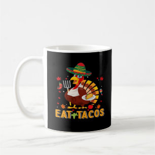 Caneca De Café Turquia Come Tacos Engraçado Ação de Graças Mexica