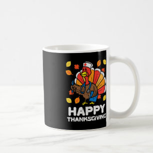 Caneca De Café Turquia Enfermeira Feliz Ação de Graças Scrub ICU 