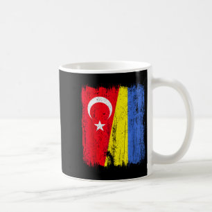 Caneca De Café Turquia Ucrânia Meia Bandeira Herança Turca Ucrani