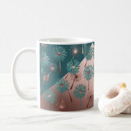 Caneca De Café Turquoise and Copper Dandelions