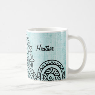 Caneca De Café Turquoise Mehndi Motif Mug