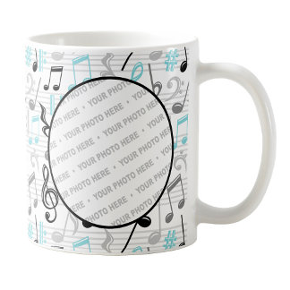 Caneca De Café Turquoise Music Pattern Photo Mug