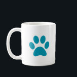 Caneca De Café "Turquoise Paw Print"<br><div class="desc">Apresentando a caneca "Turquoise Paw Print" - uma maneira charmosa e na moda para celebrar seu amor por amigos peludos! Esta caneca branca e nítida de cerâmica é adornada com uma bela e detalhada pata de cão turquesa, fazer-a o acessório perfeito para amantes de animais de estimação. A estampagem vibrante...</div>