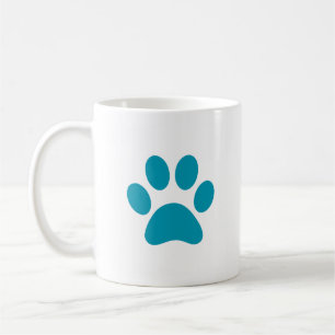 Caneca De Café "Turquoise Paw Print"