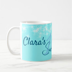 Caneca De Café Turquoise teal agate doce 16 anos adicione nome da