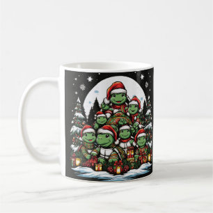 Caneca De Café Turtle está feliz com presentes de Natal