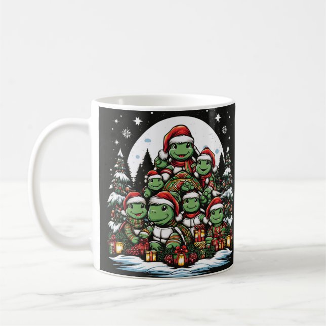 Caneca De Café Turtle está feliz com presentes de Natal (Esquerda)