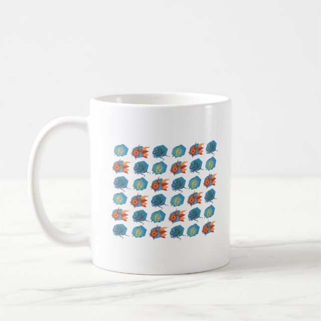 Caneca De Café Turtle Goldfish Octopus Pattern (Esquerda)
