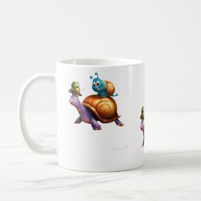 Caneca De Café Turtletot Adorável" (Esquerda)