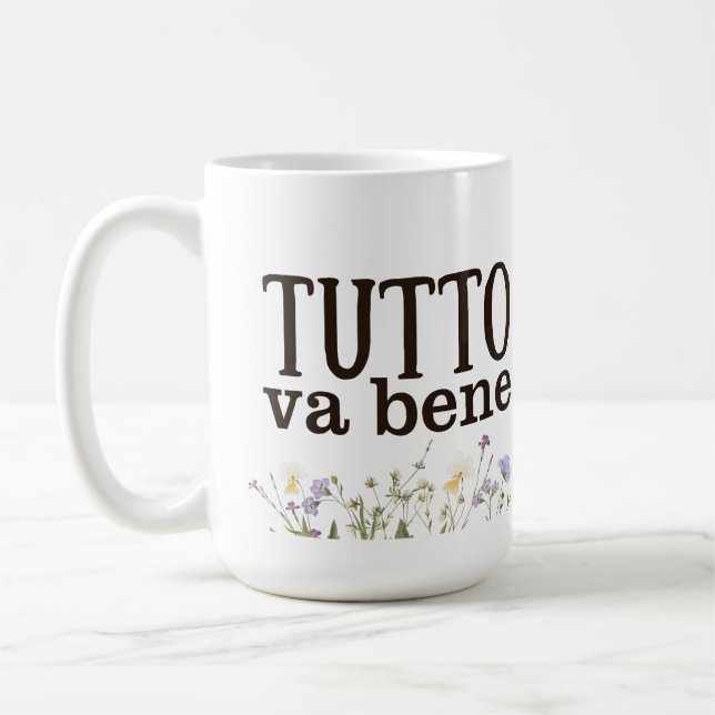 Caneca De Café Tutto Va Bene (con fiori) (Esquerda)