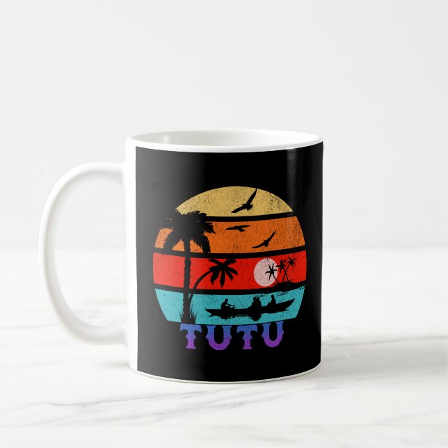 Caneca De Café Tutu Retro Sunset Ocean Avô (Esquerda)