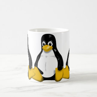 Caneca De Café Tux que repete o teste padrão