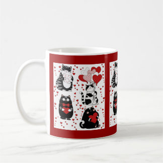 Caneca De Café Tuxedo cat black and white Valentine 