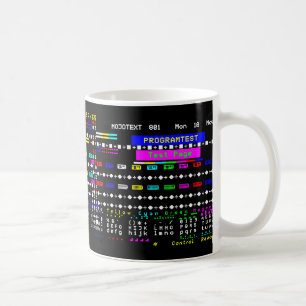 Caneca De Café Tv Nostalgia 1980s - Página de teste do teletexto