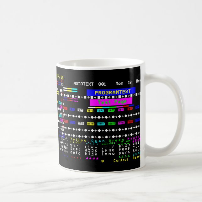 Caneca De Café Tv Nostalgia 1980s - Página de teste do teletexto (Direita)