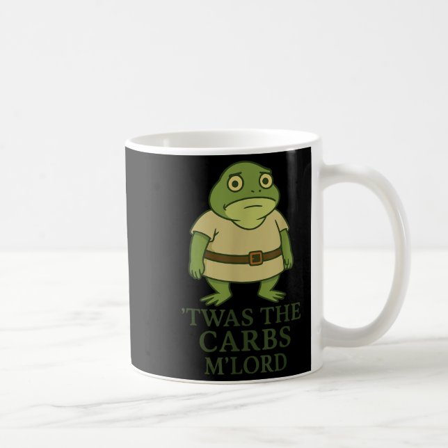 Caneca De Café Twas The Carbs Mlord Funny Sapo Memeval (Direita)