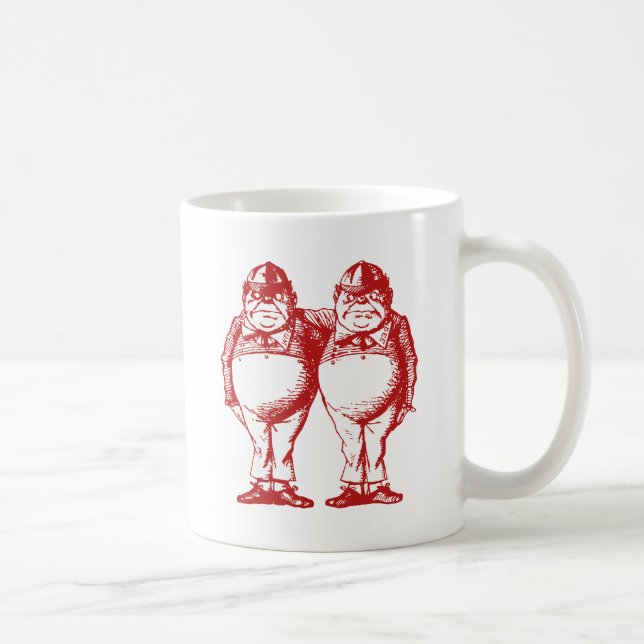 Caneca De Café Tweedle Dee e Tweedle o vermelho coberto Dum (Direita)