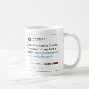 Caneca De Café Tweets Covfefe constitucional de James Madison