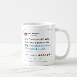 Caneca De Café Tweets Covfefe constitucional de James Madison