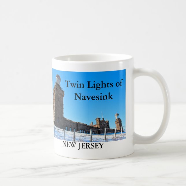 Caneca De Café Twin Lights of Navesink, New Jersey Mug (Direita)