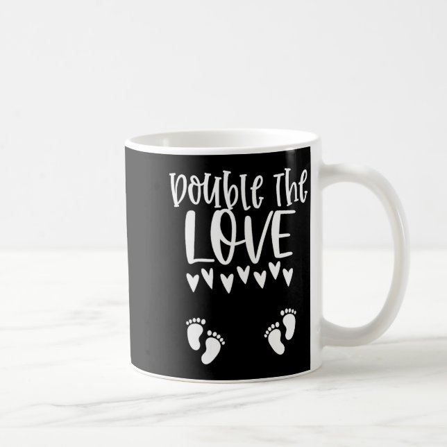 Caneca De Café Twin Pregnancy Valentines Day Pregnant Mom Baby An (Direita)