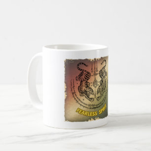 Caneca De Café Twin Tigers Sak Yant Mug Espírito Sem Fúria