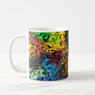 Caneca De Café Twirlers coloridos abstrato /