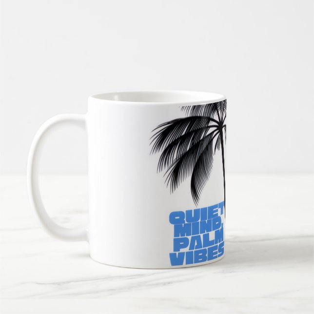Caneca De Café Two Palm Trees Wall Art | Tropical Minimalist (Esquerda)