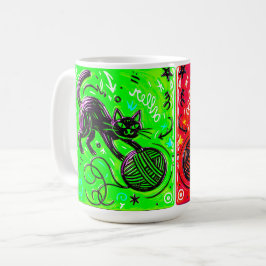 Caneca De Café Two-Sided Cat